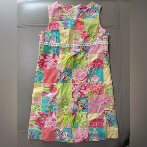 Lilly Pulitzer Dress Girls Staci Tropical Patch Sleeveless V Front Size 10 EUC